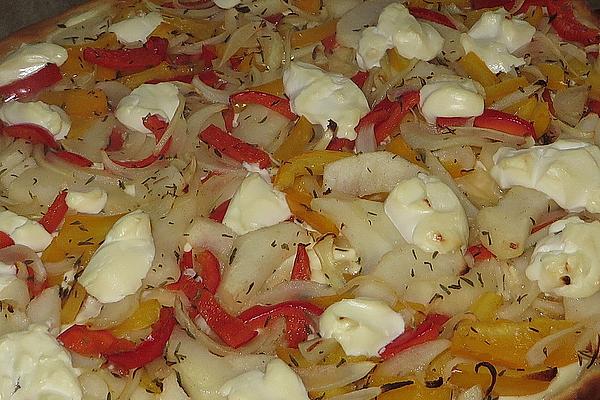 Tarte Flambée with Apple, Goat Cheese and Balsamic Vinegar