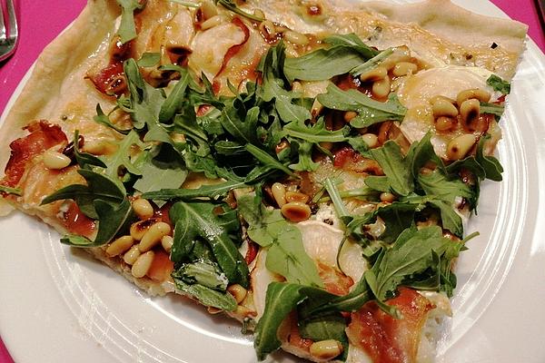 Tarte Flambée with Goat Cheese and Serano Ham