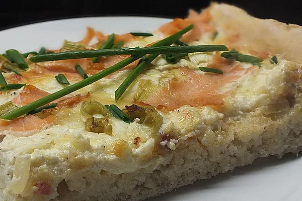 Tarte Flambée with Leek and Salmon