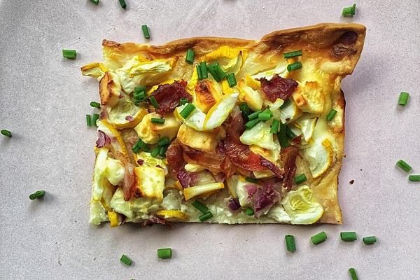 Tarte Flambée with Zucchini and Feta