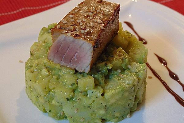 Tuna on Avocado Potato Salad