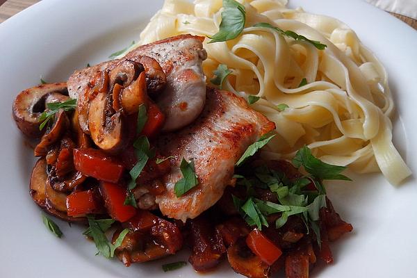 Turkey Escalope with Mushrooms Italian Style