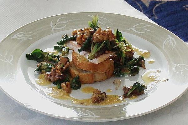 Turrets Of Grilled Salmon and Fried Lamb`s Lettuce