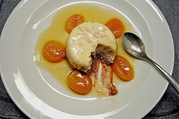 Two Types Of Chocolate Mousse with Apricot Sauce