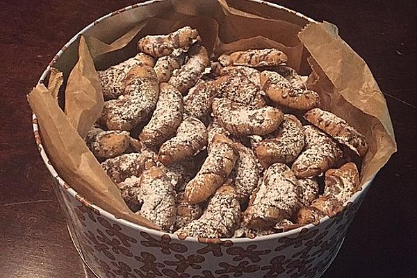 Vanilla Crescents with Cranberries and Chocolate Icing