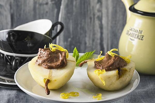 Vanilla Pear with Chocolate Chestnut Cream