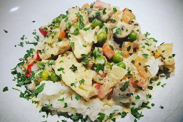 Vegan chicken Fricassee with Rice