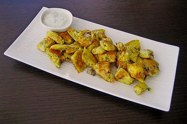 Vegetable Pancakes with Garlic Dip