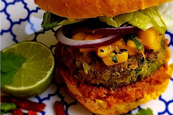 Veggie Burger Indonesian Style