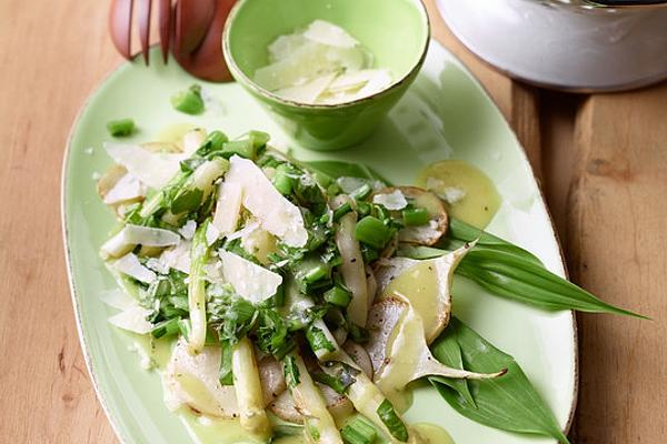 Warm Spring Salad with May Turnips, Green Asparagus and Wild Garlic