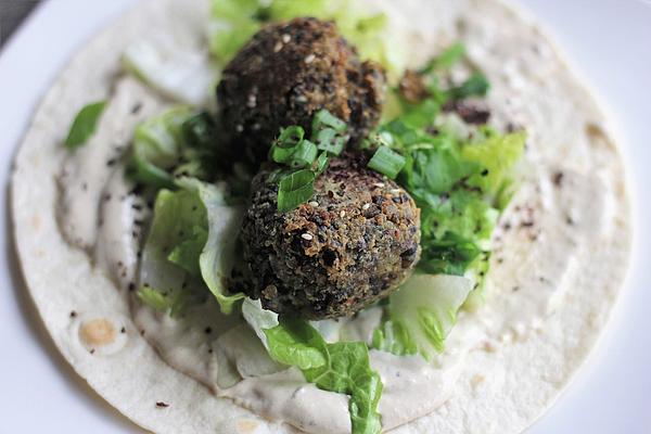 Wraps with Lentil Quinoa Falafel