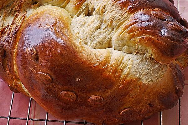 Yeast Plait Made from Spelled Flour with Olive Oil and Grape Sugar