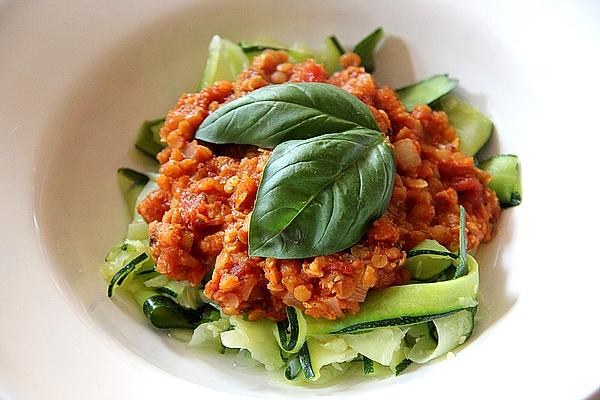 Zucchini Noodles with Lentil Bolognese