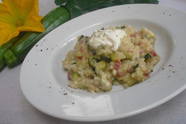 Zucchini Risotto with Bacon