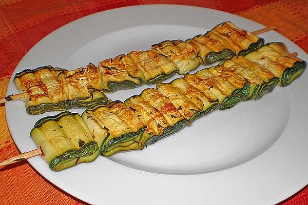 Zucchini Rolls on Skewer