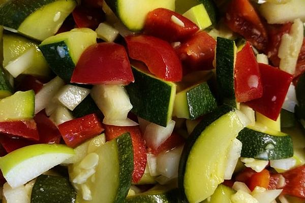 Zucchini Salad with Honey Mustard Dressing