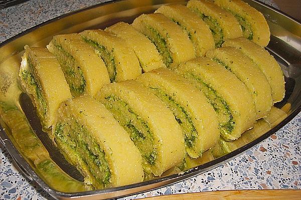 Alberto`s Rolled Polenta with Parsley Pesto