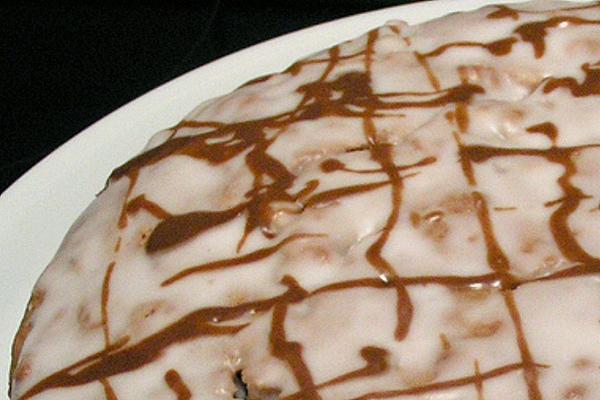 Apple and Walnut Cake with Cinnamon Icing