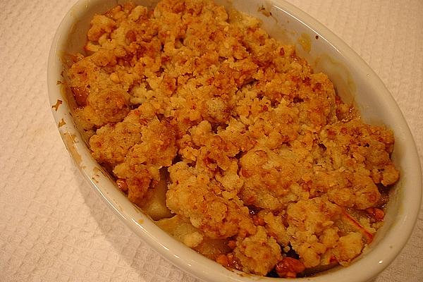 Apple Crumble with Cranberries and Caramelized Nuts