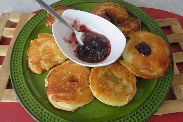 Apple Fritters with Cranberry Compote