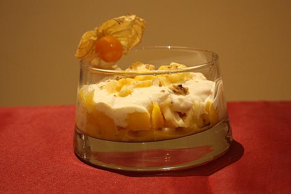 Apple, Mango and Cinnamon Yogurt with Walnuts