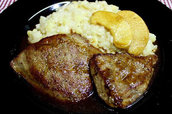 Apple Risotto with Veal Liver