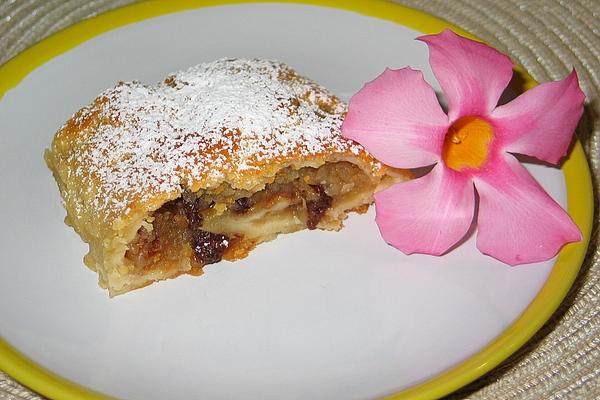 Apple Slices Made from Curd Puff Pastry
