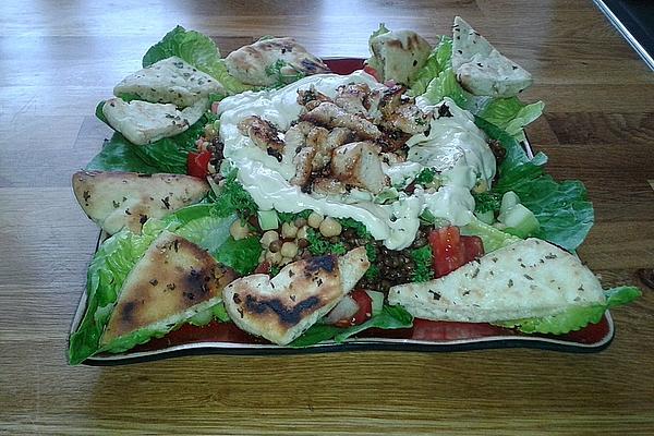 Arabic Salad with Chickpeas and Lentils