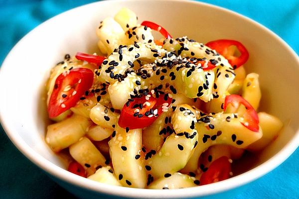 Asian Cucumber Salad with Chili and Sesame