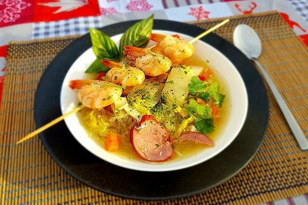 Asian Soup with Vegetables and Noodles