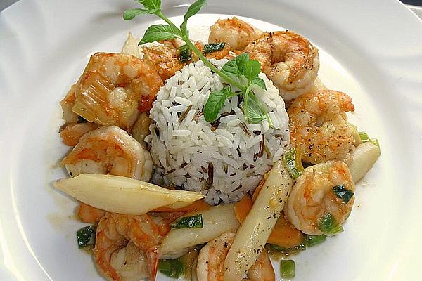 Asian-style Asparagus with Scampi