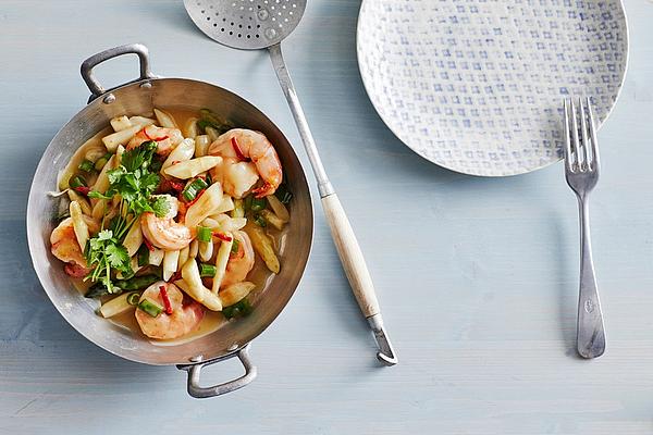 Asparagus and Prawns from Wok