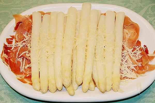 Asparagus with Serrano Ham and Fresh Parmesan