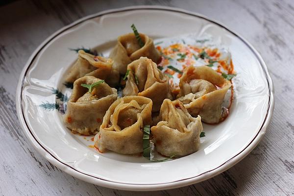 Autumn Manti with Sweet Potatoes and Hokkaido Pumpkin