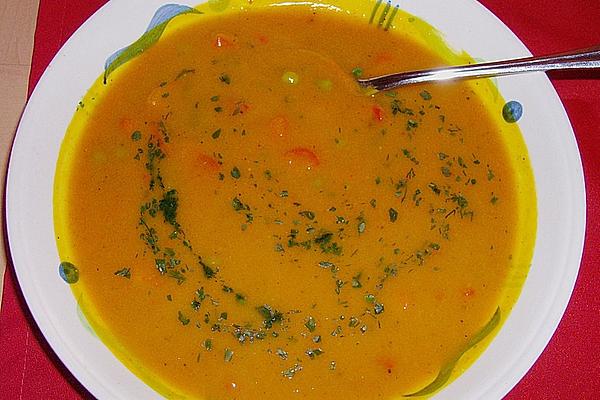 Autumnal Colorful Pumpkin Soup