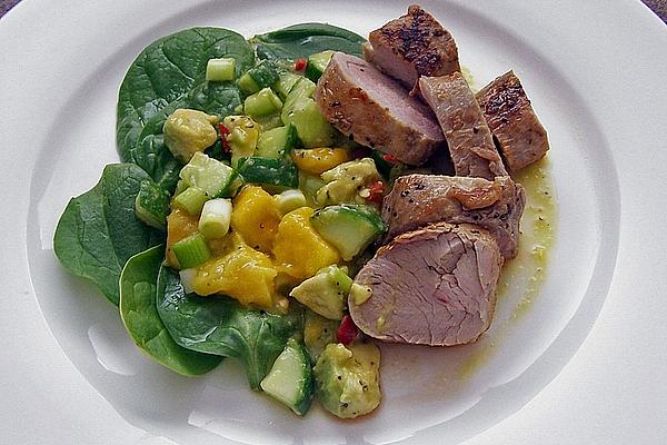 Avocado – Mango – Salsa with Pork Tenderloin