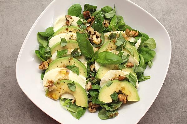 Avocado Mozzarella Walnut Salad