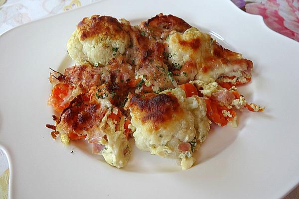 Baked Cauliflower and Carrot Casserole