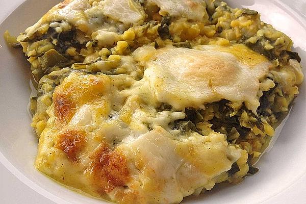 Baked Chard and Lentil Dish