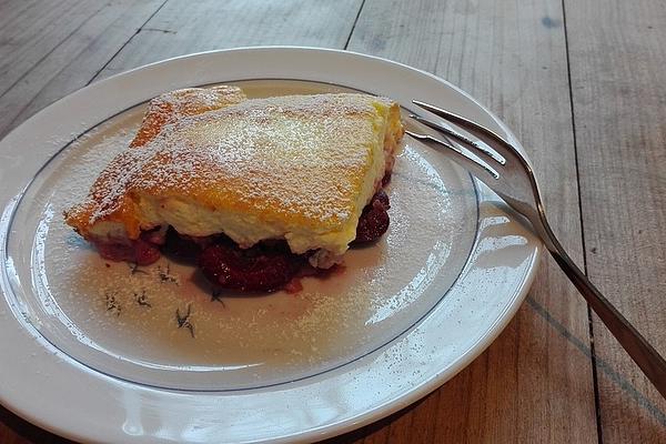 Baked Cherries with Curd Cheese