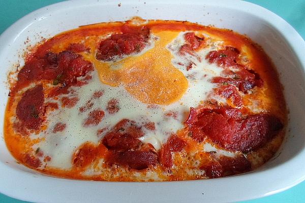 Baked Eggs in Tomato Nest