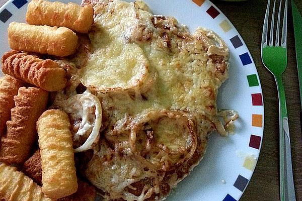 Baked Onion and Cream Schnitzel