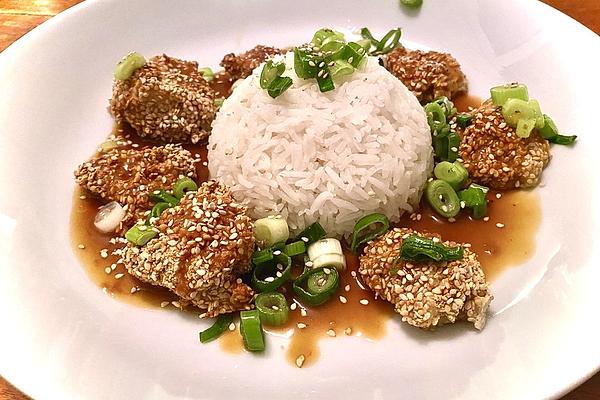 Baked Orange Chicken with Sesame Seeds