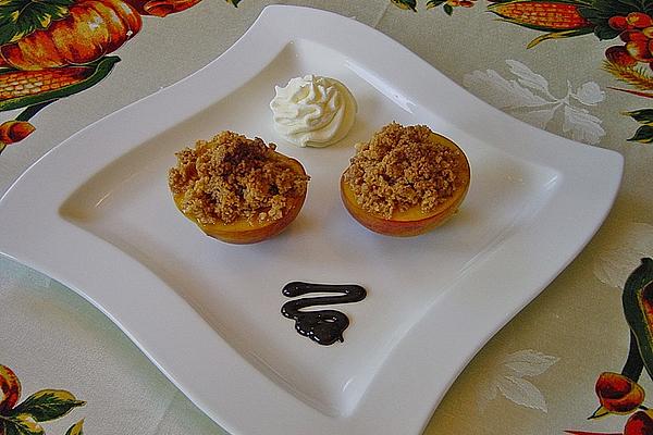 Baked Peaches with Amaretti Crust