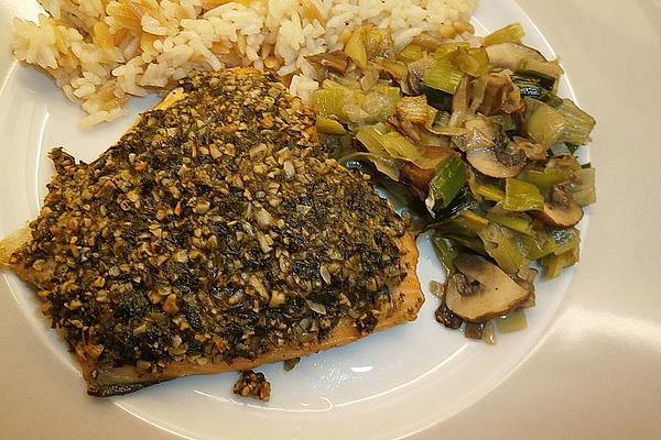 Baked Pollack with Nut Crust