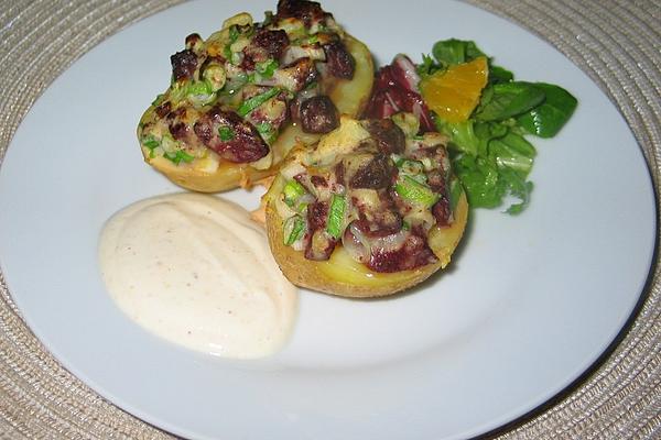 Baked Potato Stuffed with Black Pudding