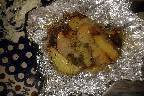 Baked Potatoes with Olive Oil and Herb Butter
