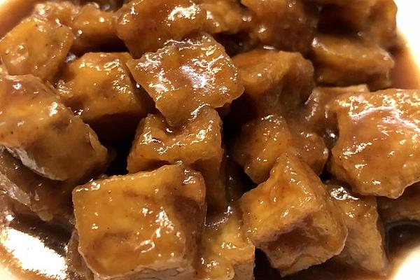 Baked Tofu in Peanut Marinade