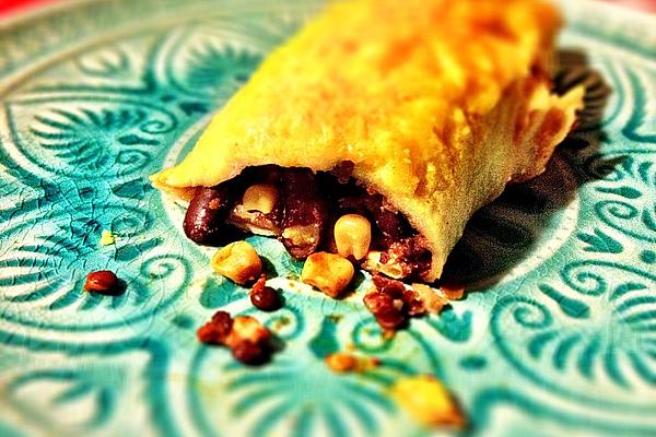 Baked Tortillas with Lentil Walnut Chilli