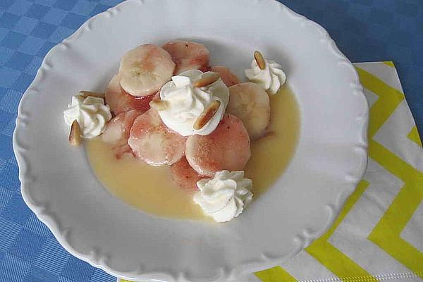 Banana Salad with Eggnog Cream